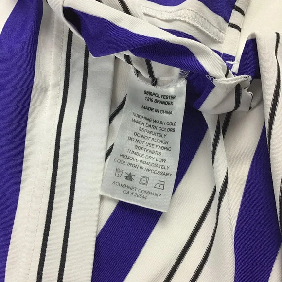 FootJoy Men’s Polo Golf Shirt Purple Striped Short Sleeve Size Medium - Picture 2 of 4